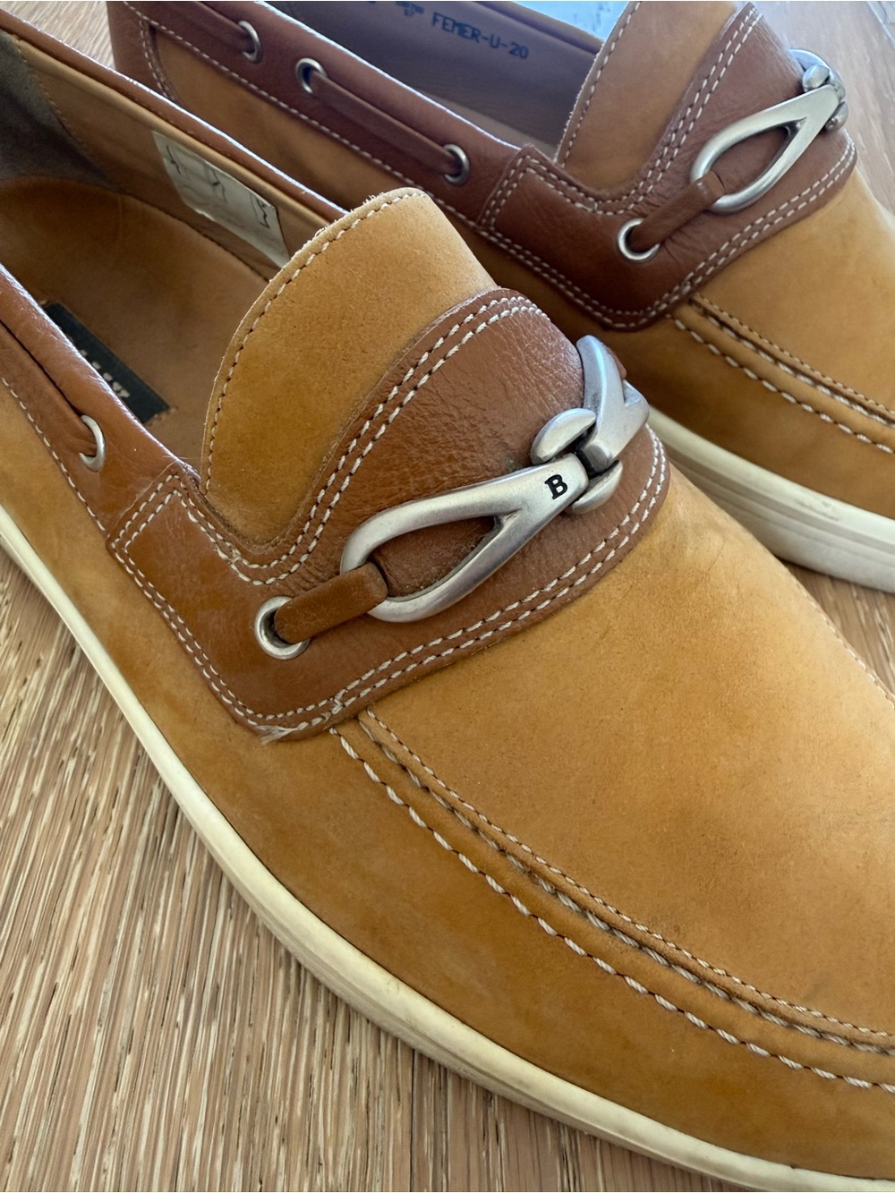 Bally Men's Two-Tone Tan & Brown Suede Slip-On Loafers